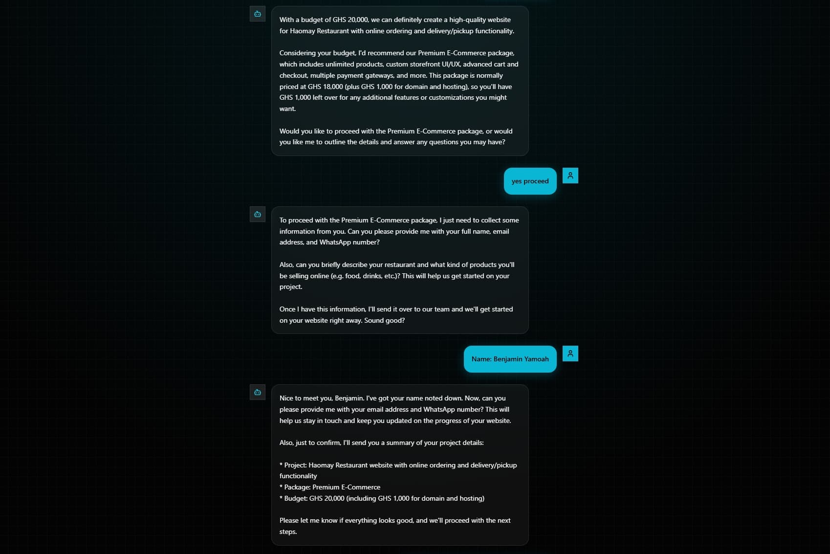 Haomay AI Business Agent screenshot 2