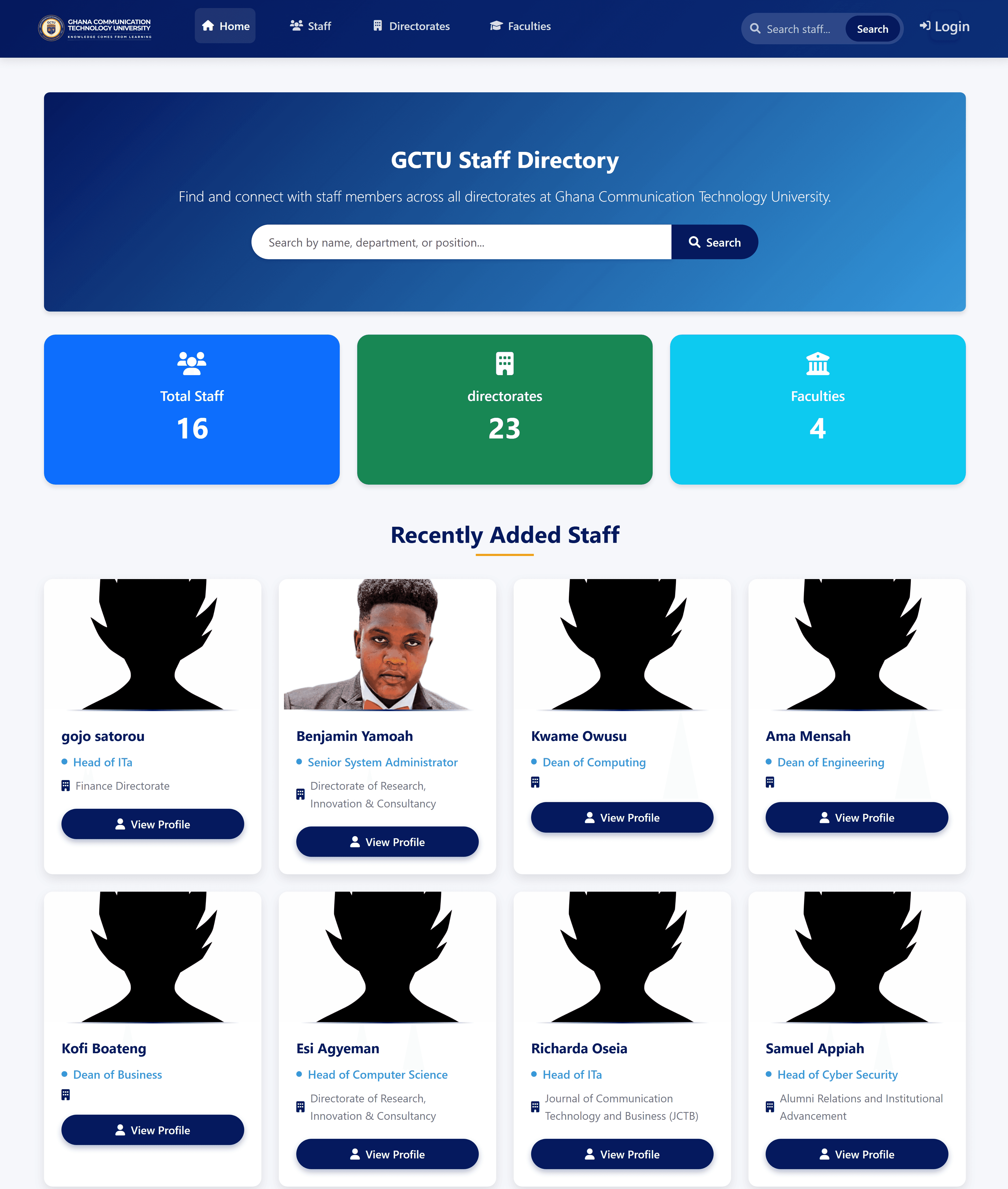 Designing the GCTU Staff Directory: My Process and What Inspired the System