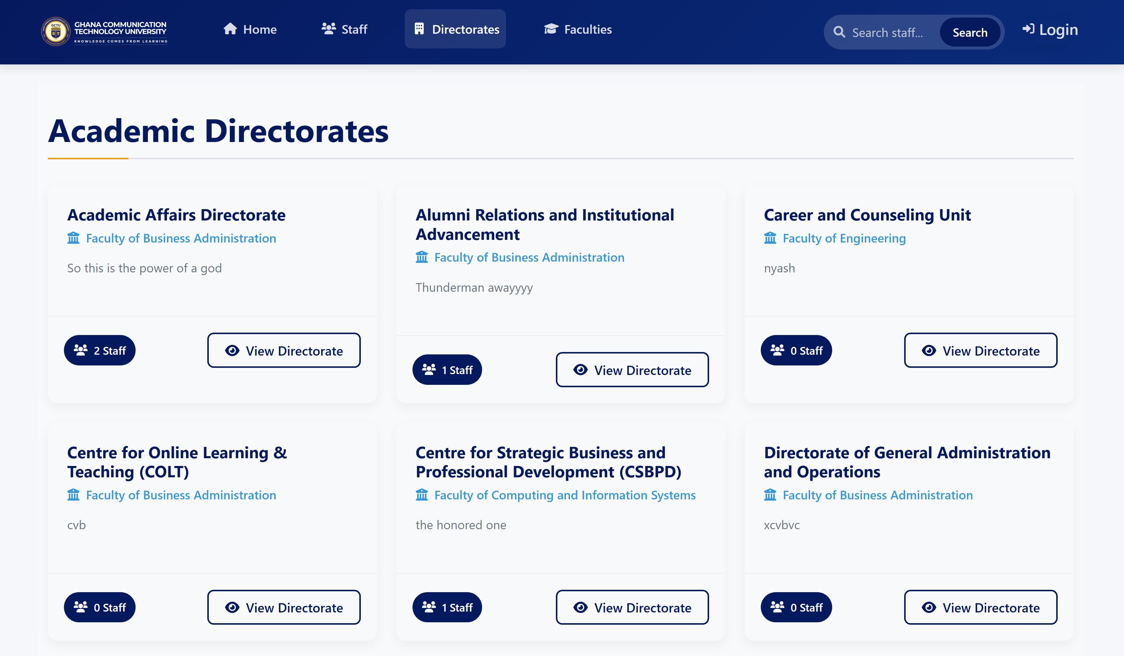 GCTU Staff Directory screenshot 1